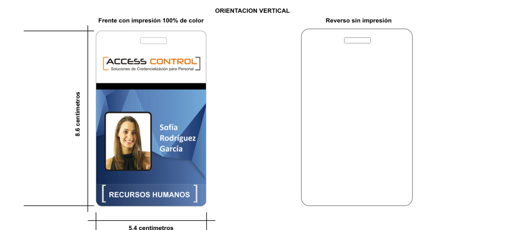 Ejemplo de credenciales en pvc para empresas, modelos de credenciales en PVC