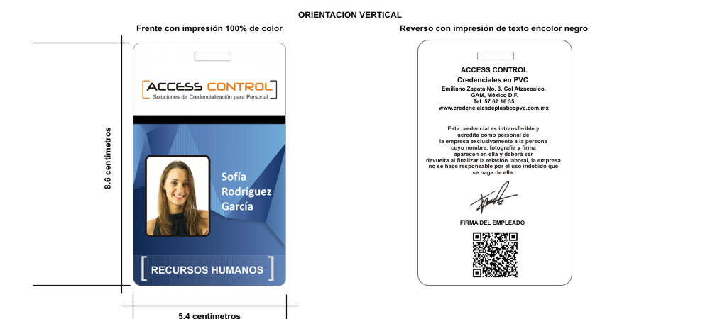 Ejemplo de credenciales en PVC, credenciales econmicas en el DF